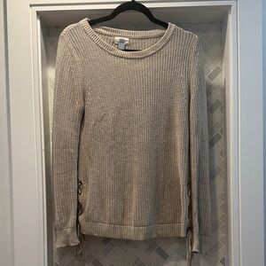 Women's Beige Sweater with Side Ties